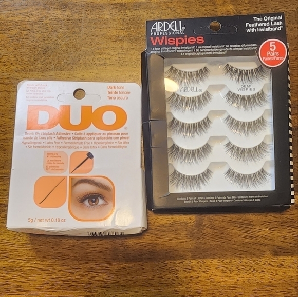 Ardell Other - Ardell Faux Mink Demi Wispies - 5 Pairs and DUO BRUSH ON STRIPLASH ADHESIVE